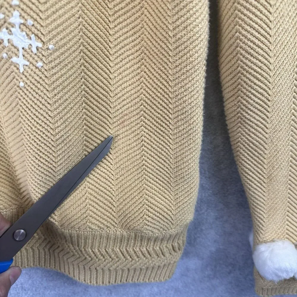 Vintage Hand Framed Ralph Lauren Chaps XL Ugly Christmas Cable Knit Sweater Sock